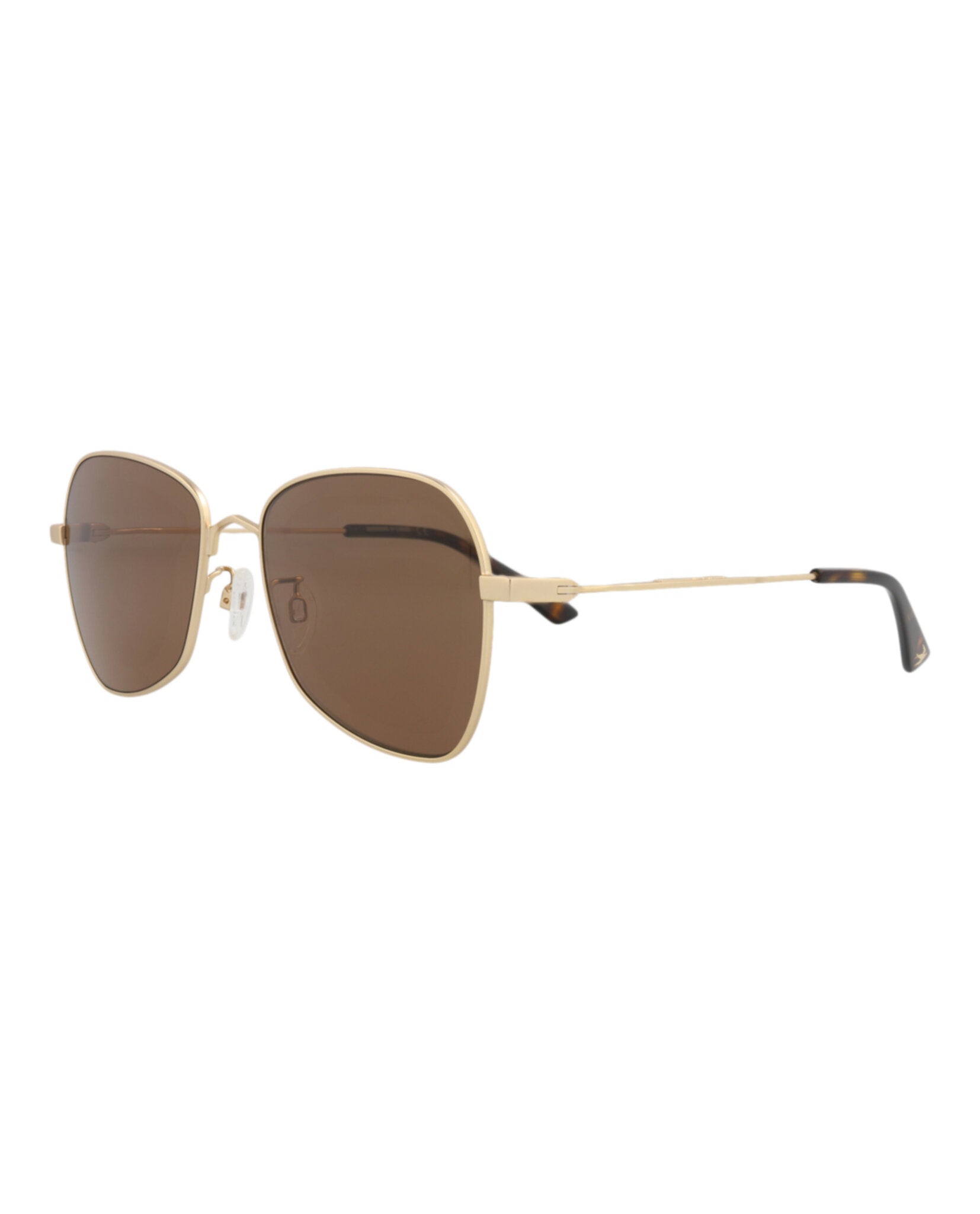 McQ Alexander McQueen Unisex Square/Rectangle Gold Gold Brown Fashion Designer Eyewear