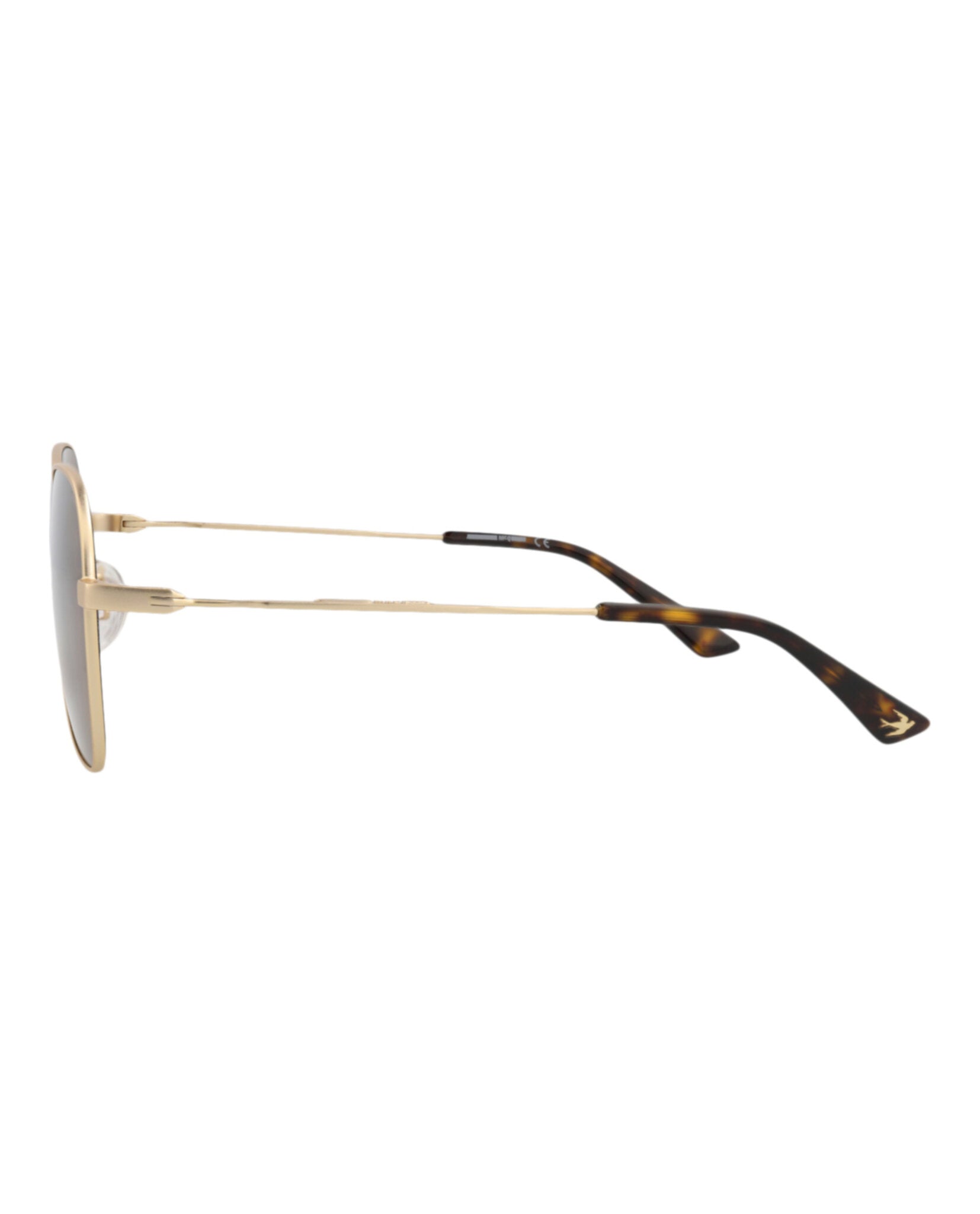 McQ Alexander McQueen Unisex Square/Rectangle Gold Gold Brown Fashion Designer Eyewear