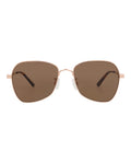 McQ Alexander McQueen Unisex Square/Rectangle Gold Gold Brown Fashion Designer Eyewear