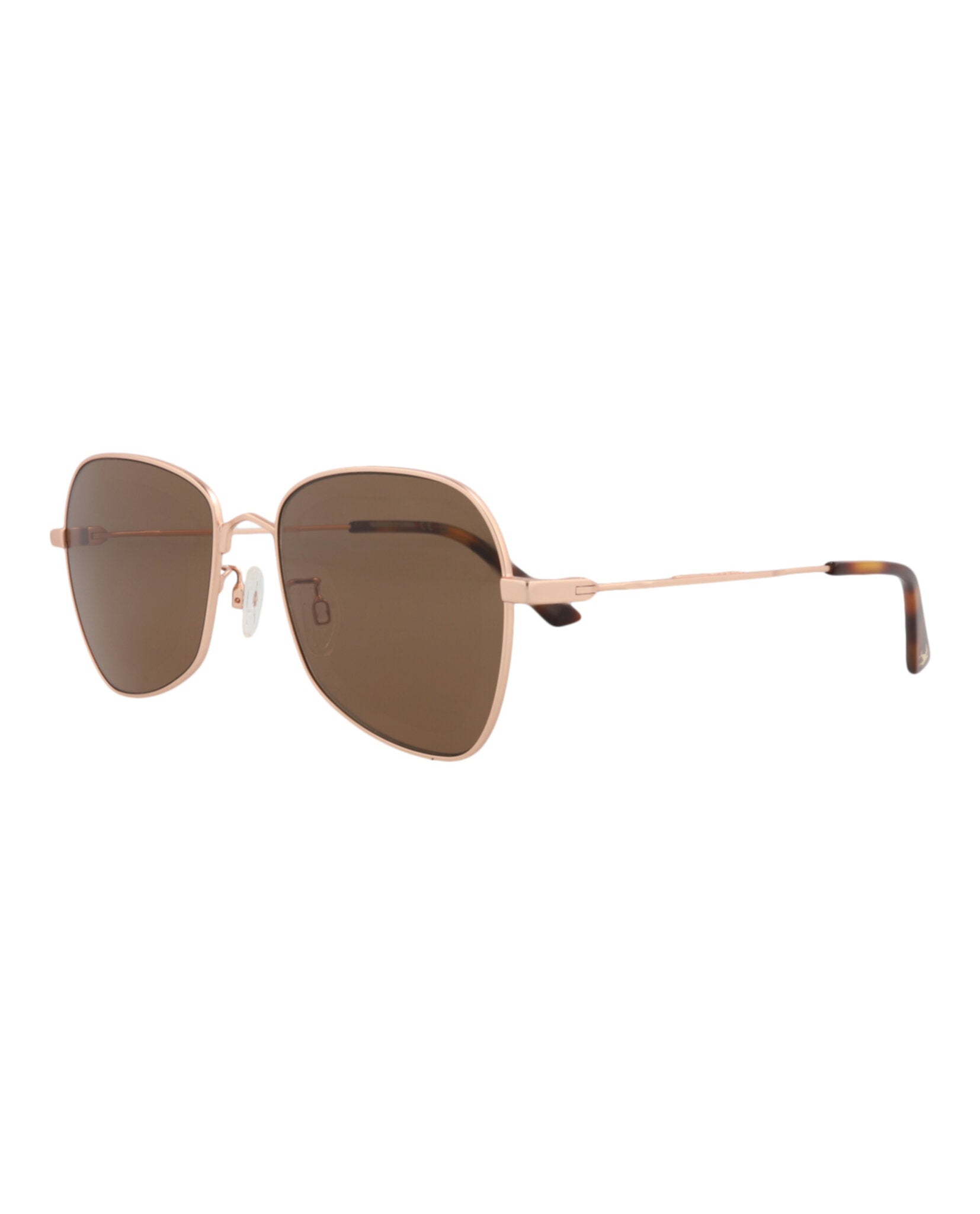 McQ Alexander McQueen Unisex Square/Rectangle Gold Gold Brown Fashion Designer Eyewear