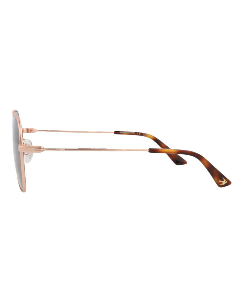 McQ Alexander McQueen Unisex Square/Rectangle Gold Gold Brown Fashion Designer Eyewear