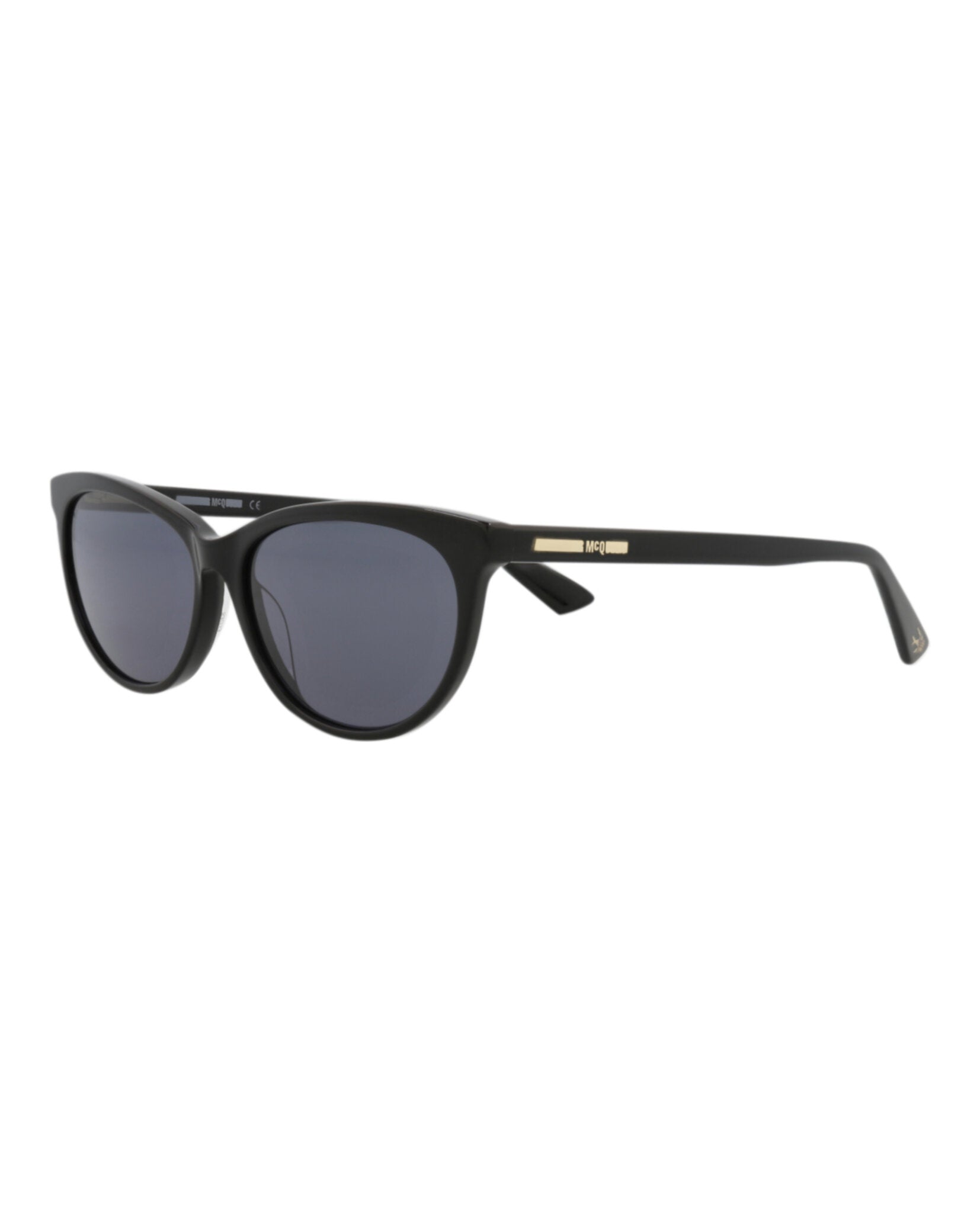 McQ Alexander McQueen Womens Cat Eye Black Black Grey Fashion Designer Eyewear