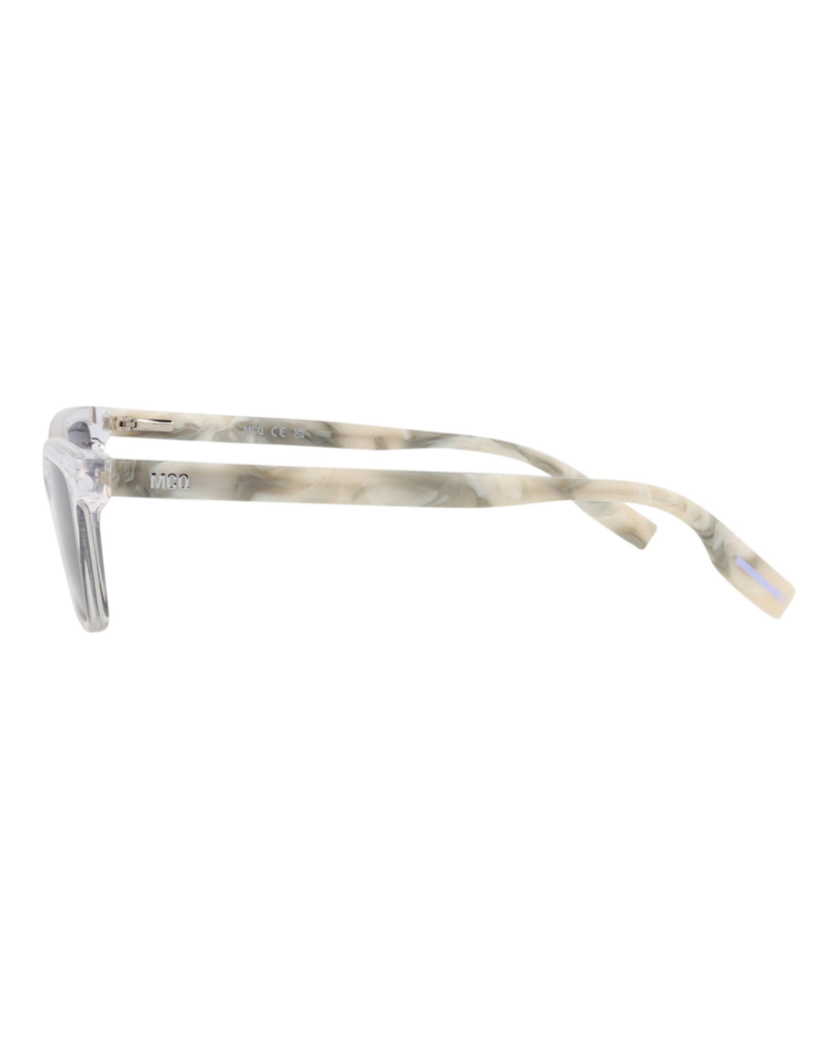 McQ Alexander McQueen Womens Square/Rectangle Crystal White Grey Fashion Designer Eyewear