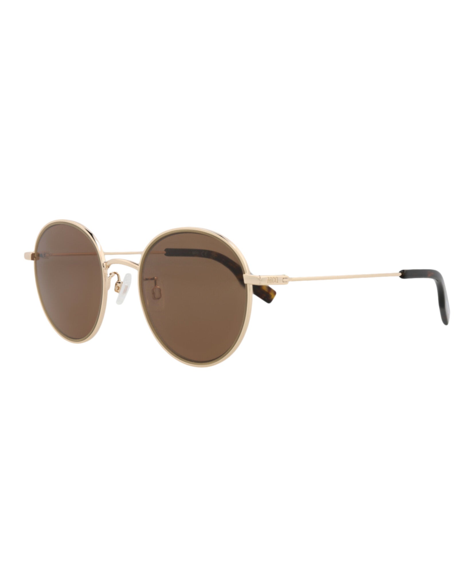 McQ Alexander McQueen Womens Round/Oval Gold Gold Brown Fashion Designer Eyewear