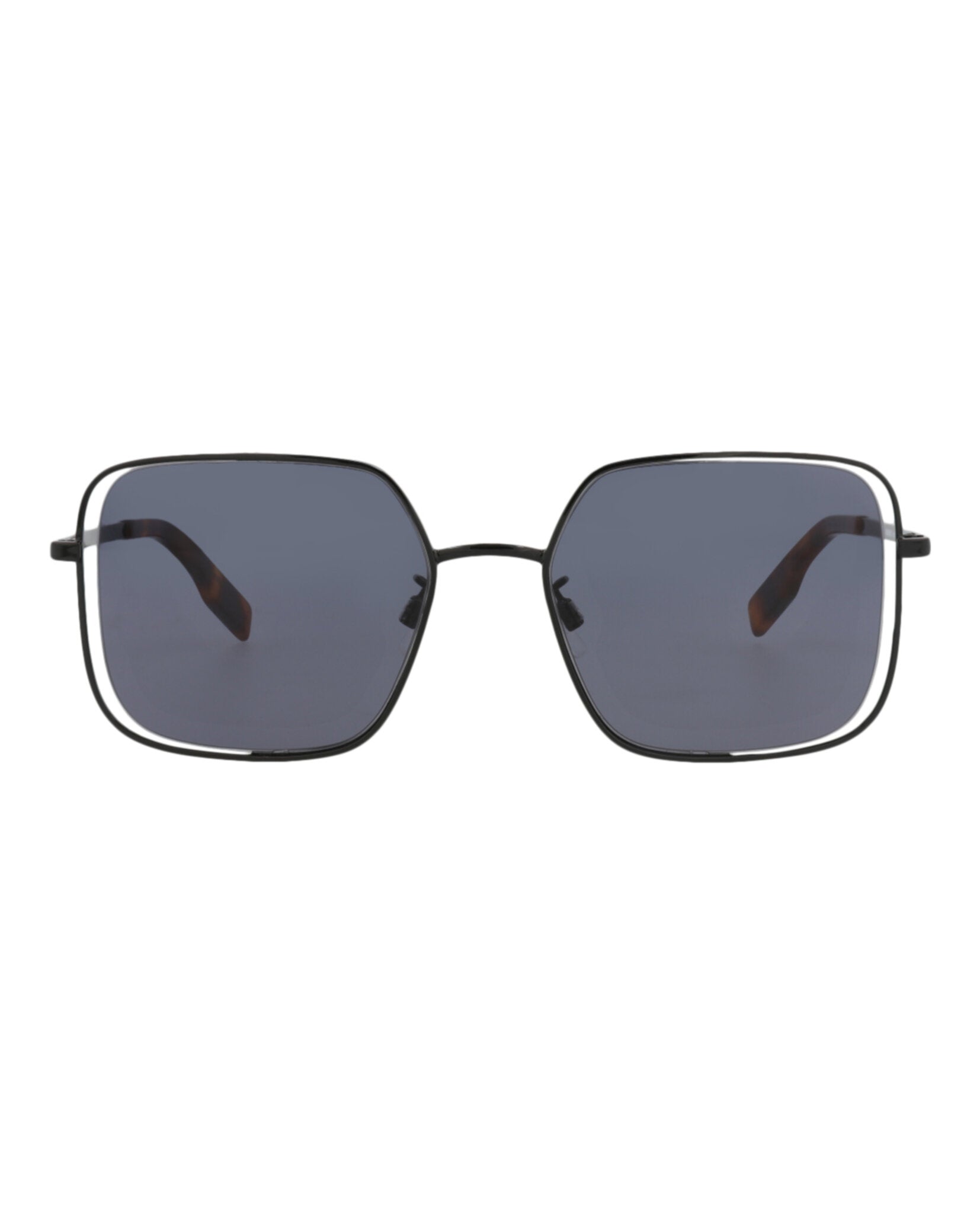 McQ Alexander McQueen Womens Square/Rectangle Black Black Grey Fashion Designer Eyewear