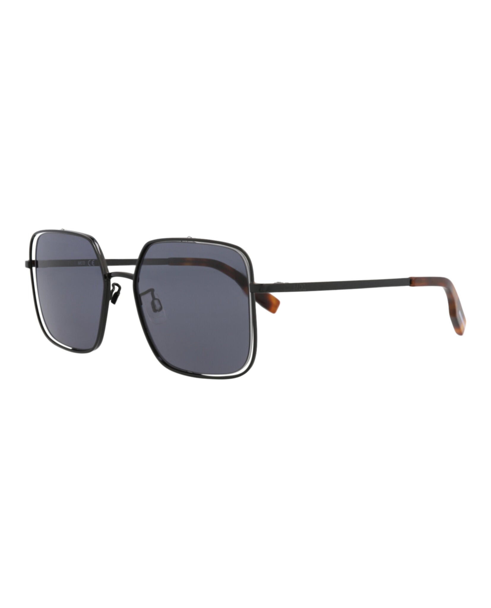 McQ Alexander McQueen Womens Square/Rectangle Black Black Grey Fashion Designer Eyewear