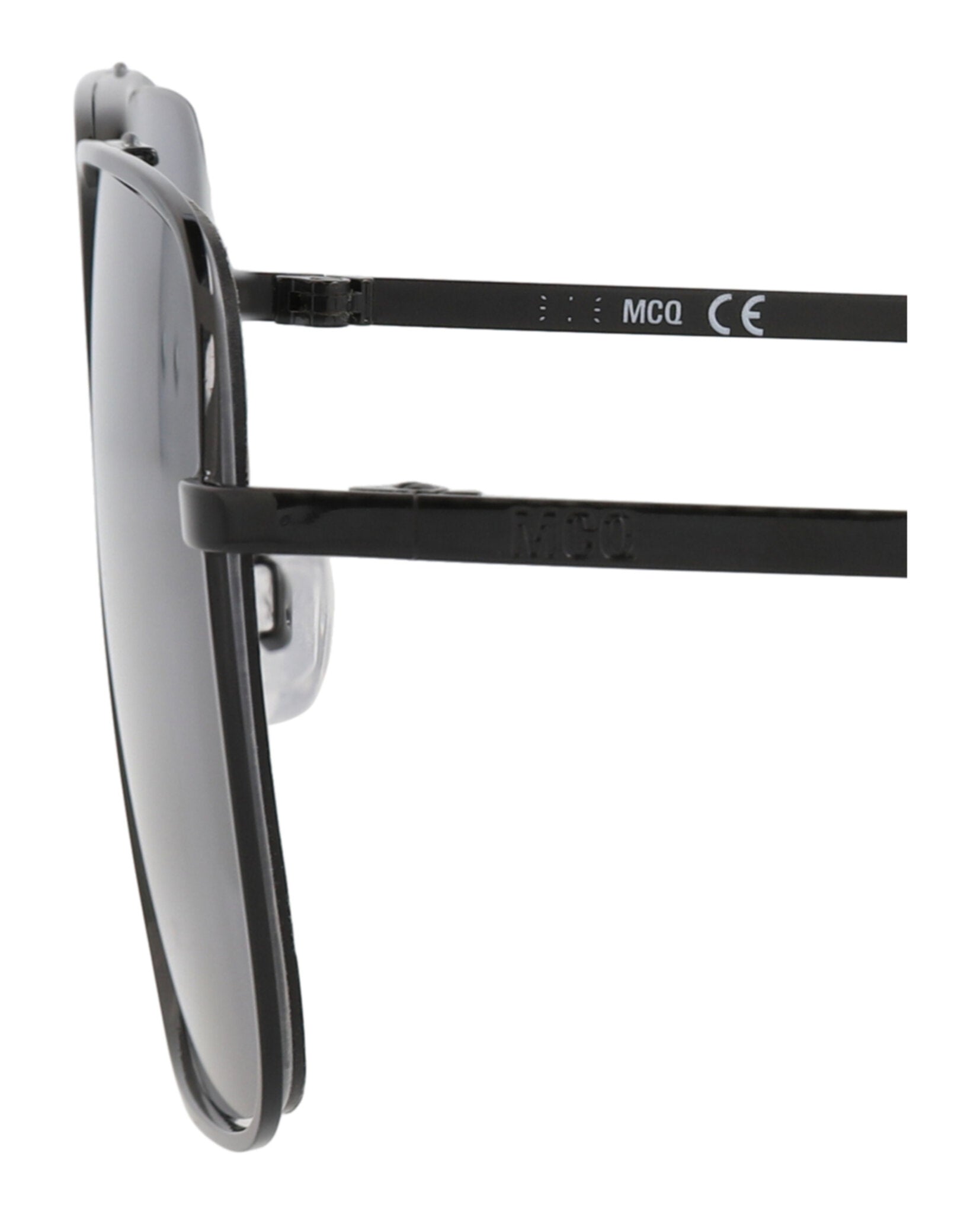 McQ Alexander McQueen Womens Square/Rectangle Black Black Grey Fashion Designer Eyewear