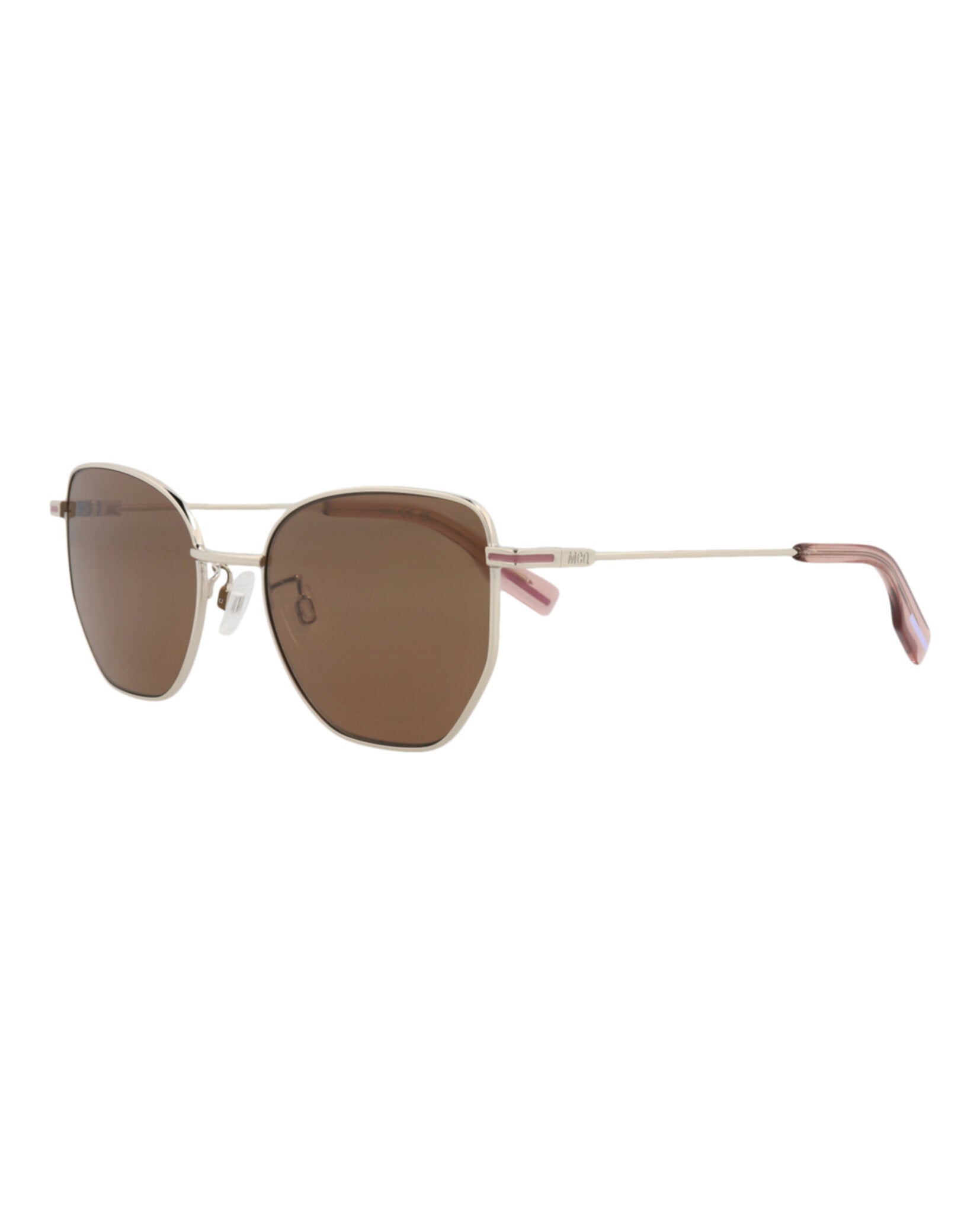 McQ Alexander McQueen Womens Cat Eye Gold Gold Brown Fashion Designer Eyewear