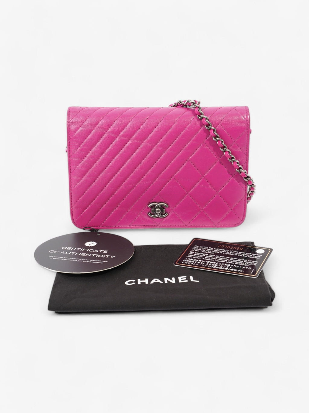 Chanel WOC Fuschia Pink Lambskin Leather