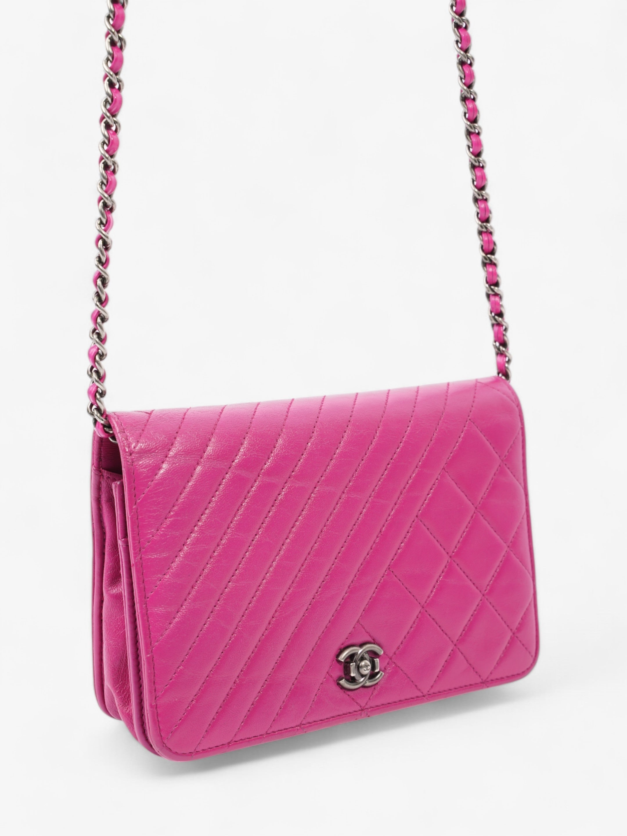 Chanel WOC Fuschia Pink Lambskin Leather