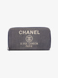 Chanel Chanel Zip Purse Navy / White Denim