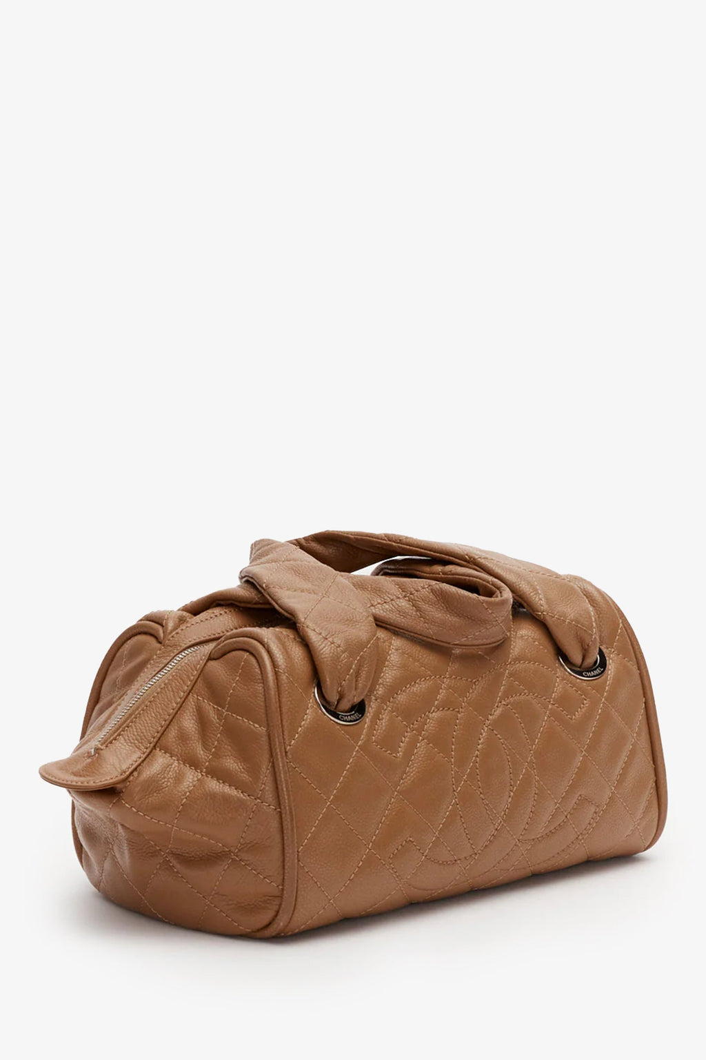 Chanel™ Brown Quilted Caviar Leather Timeless Bowler Bag