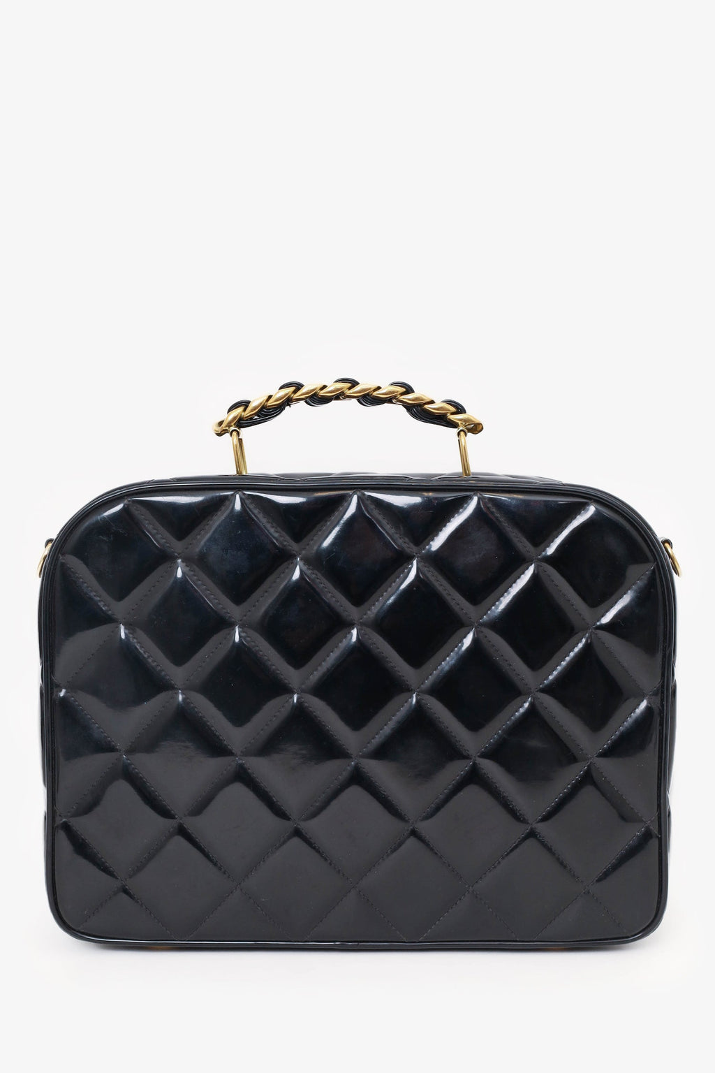 Chanel™ 1994-96 Black Patent Leather Large Vanity Case