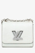 Louis Vuitton 2020 White Iridescent Karung Leather Twist Mini With Crystal Buckle