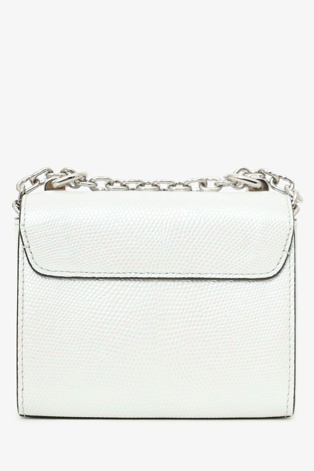 Louis Vuitton 2020 White Iridescent Karung Leather Twist Mini With Crystal Buckle