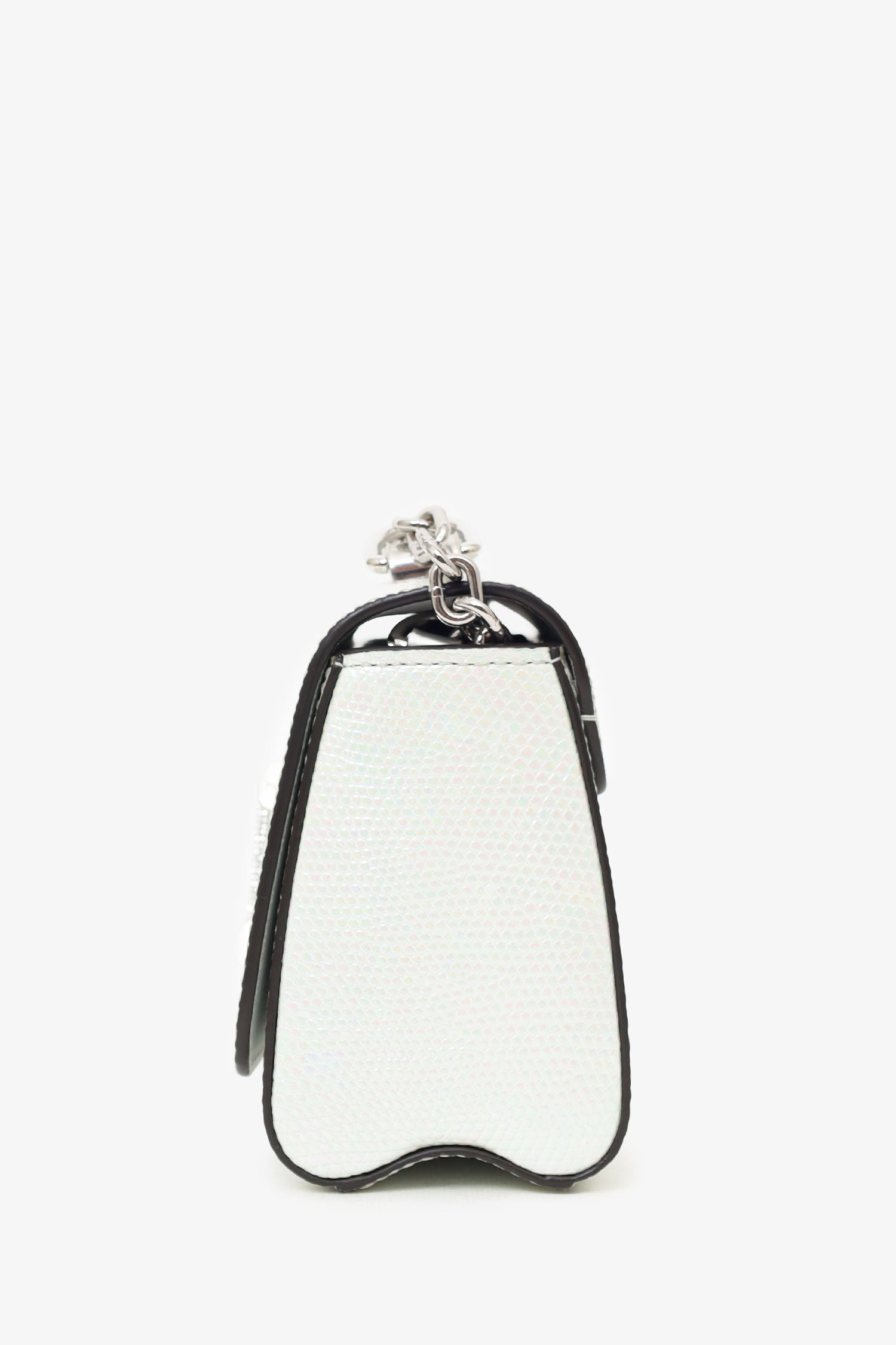 Louis Vuitton 2020 White Iridescent Karung Leather Twist Mini With Crystal Buckle
