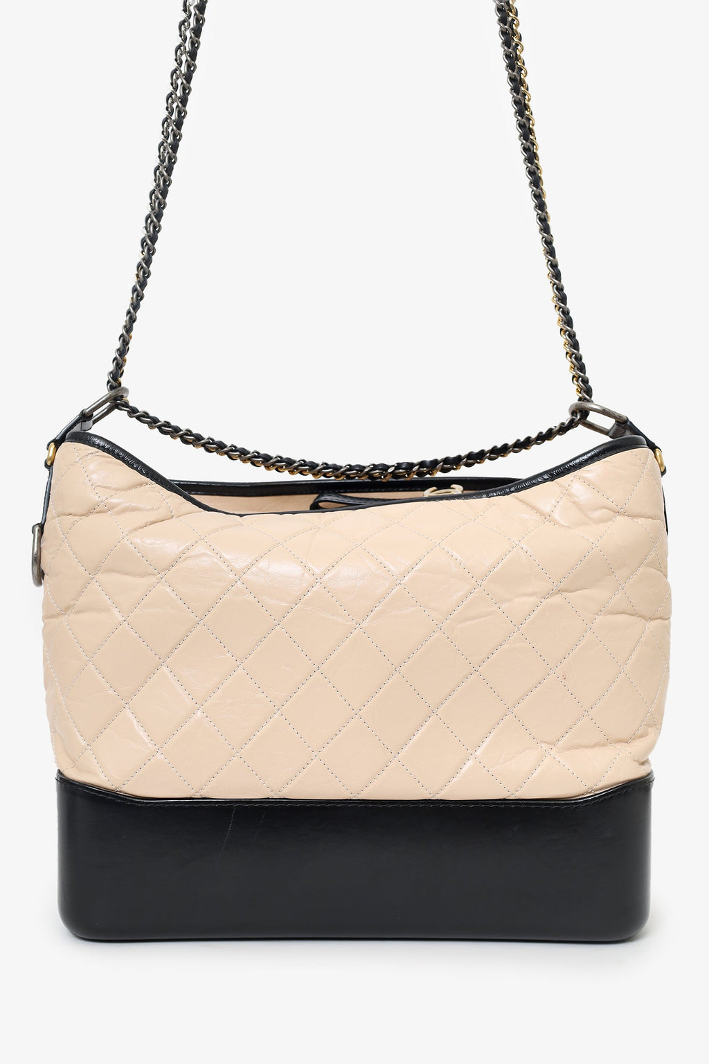 Chanel™ Beige/Black Medium 'Gabrielle' Multichain Hobo Bag