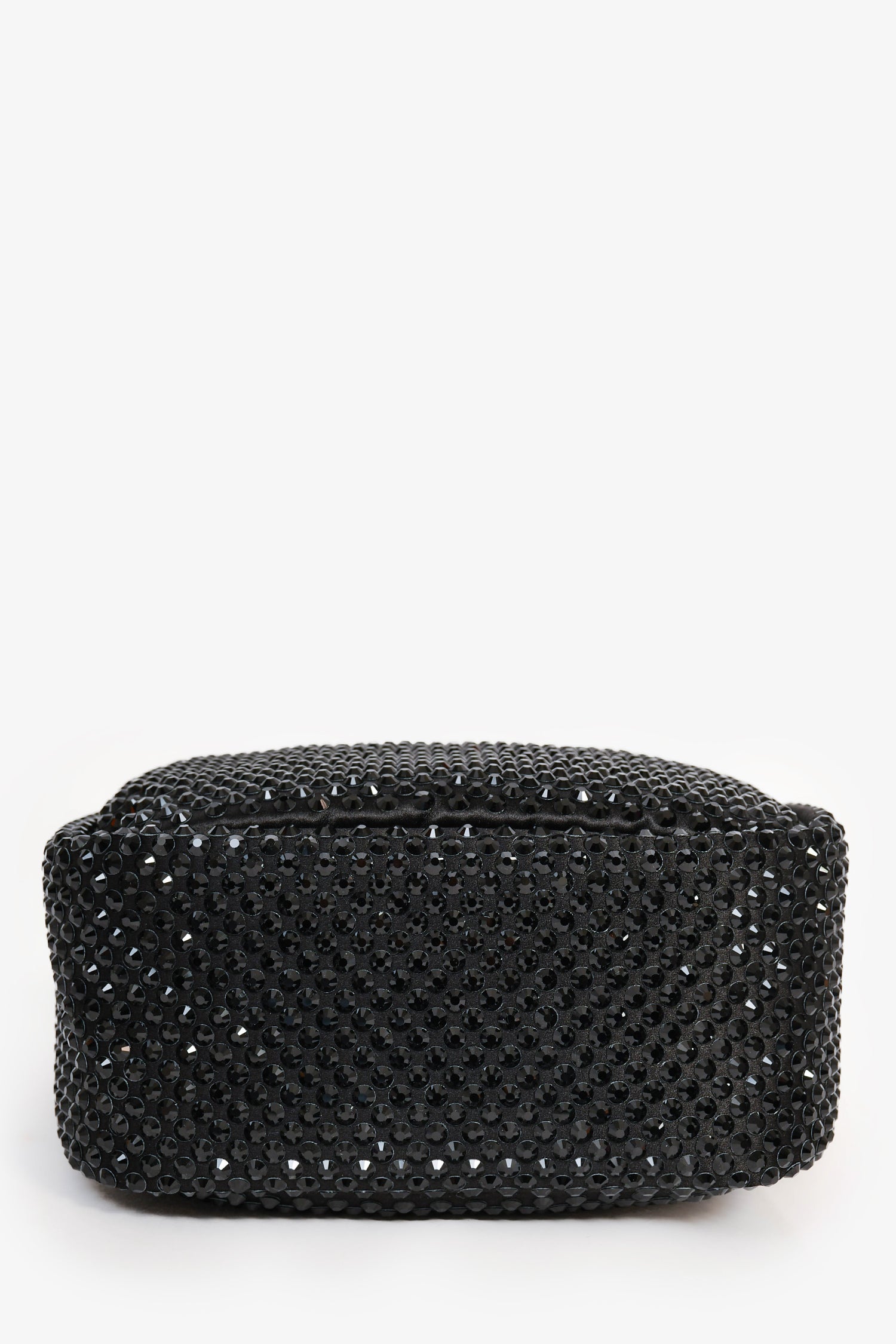 Prada 2024 Holiday Black Satin Crystal Top Handle Mini Tote Bag