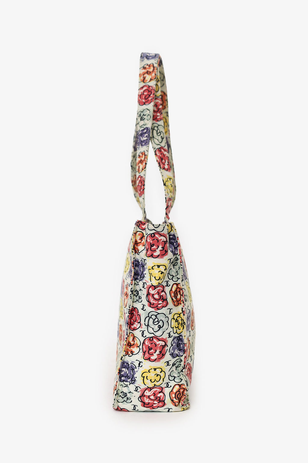 Chanel™ White/Multicolour Floral Print CC Mini Tote