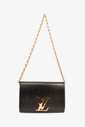 Louis Vuitton 2013 Black Leather LV 'Louise' GM Shoulder Bag
