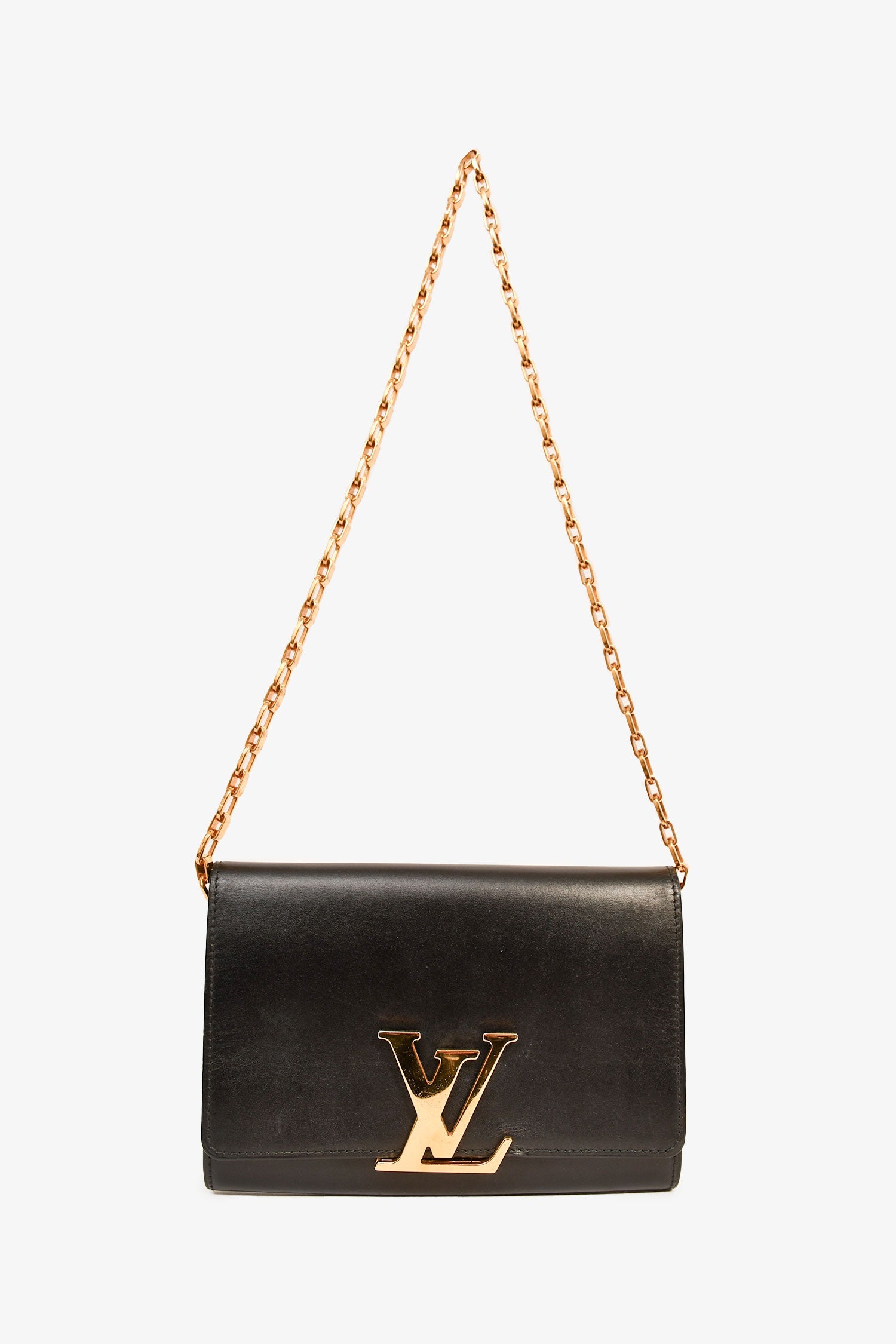 Louis Vuitton 2013 Black Leather LV 'Louise' GM Shoulder Bag