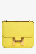 Hermès 2019 Lime Swift Leather Mini Constance 18 GHW