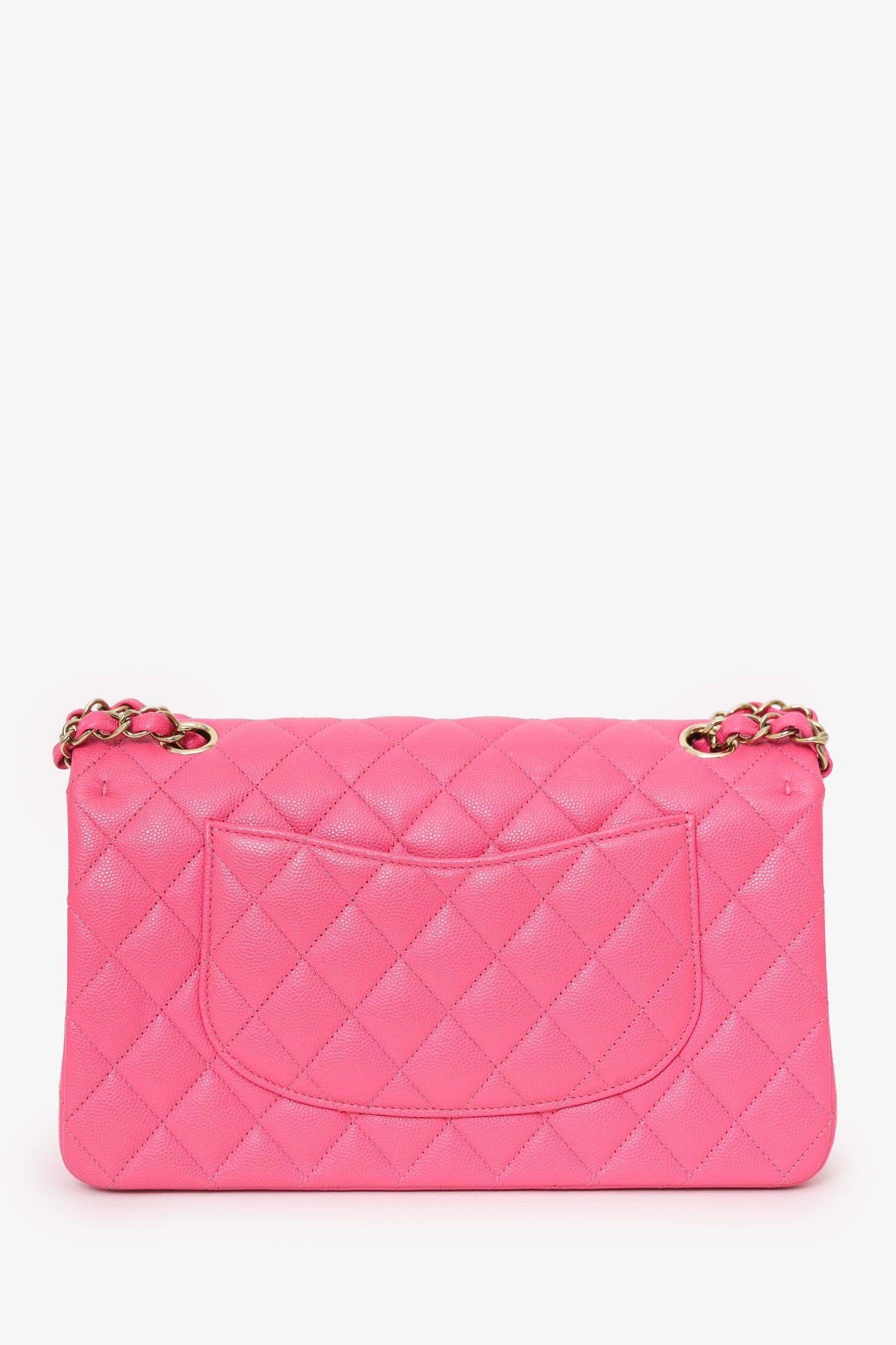 Chanel™ Pink Caviar Leather Medium Classic Double Flap Shoulder Bag