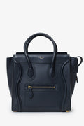 Celine Navy Leather Micro Luggage Tote