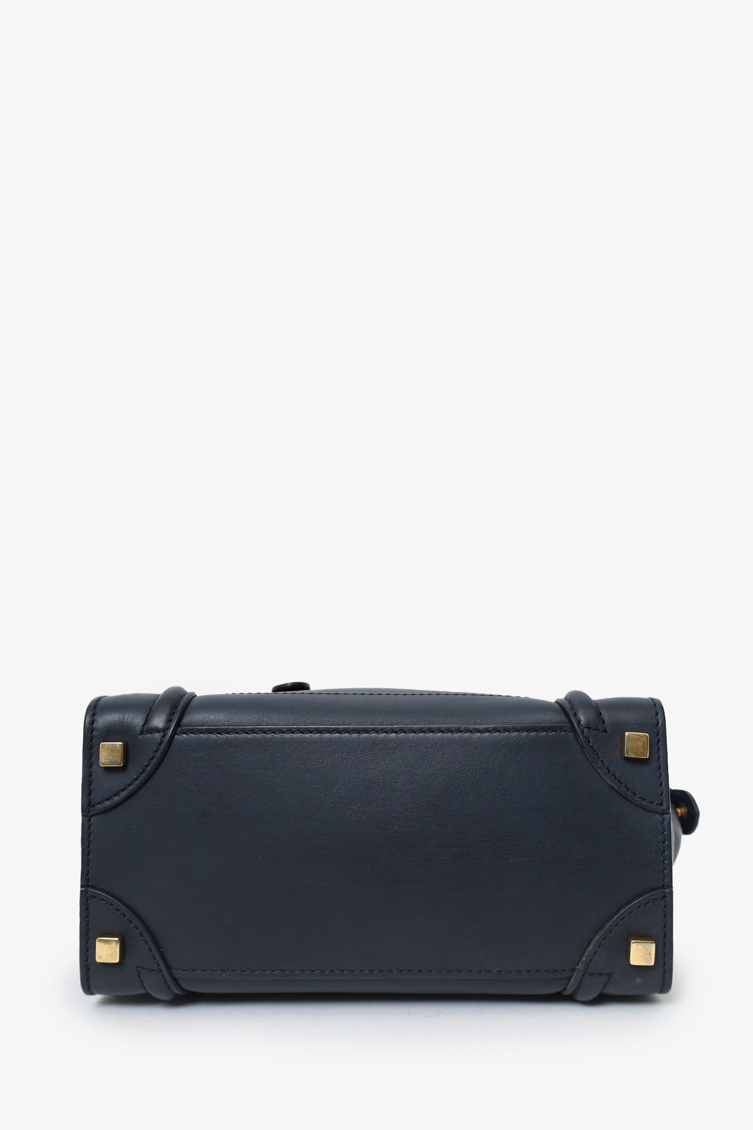 Celine Navy Leather Micro Luggage Tote