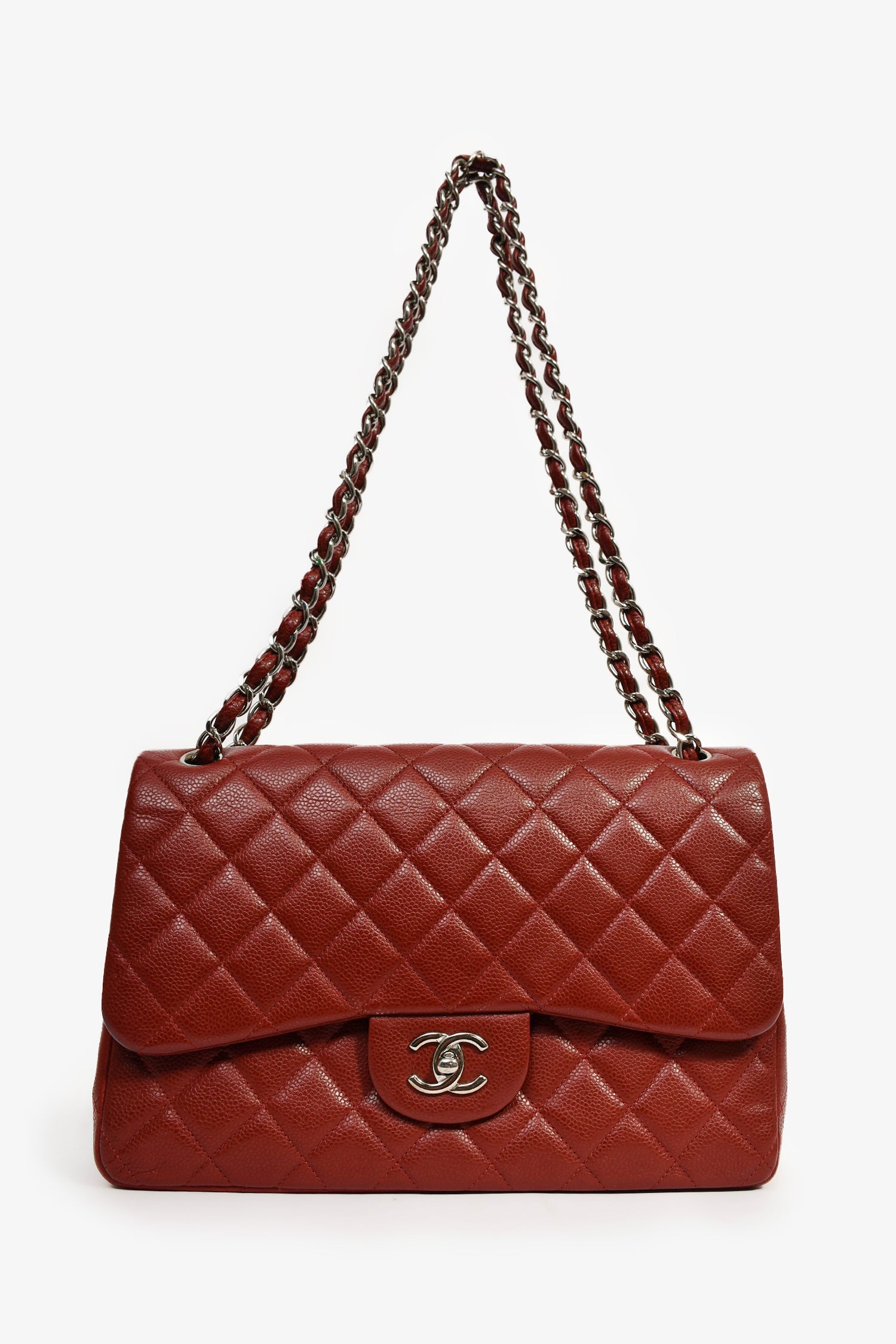 Chanel™ 2013-14 Burgundy Caviar Leather Jumbo Classic Double Flap Bag