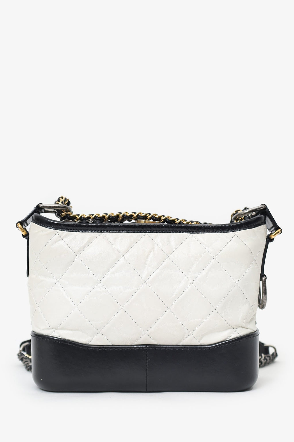 Chanel™ 2016-2017 Black/White Lambskin Leather Small Gabrielle Bag