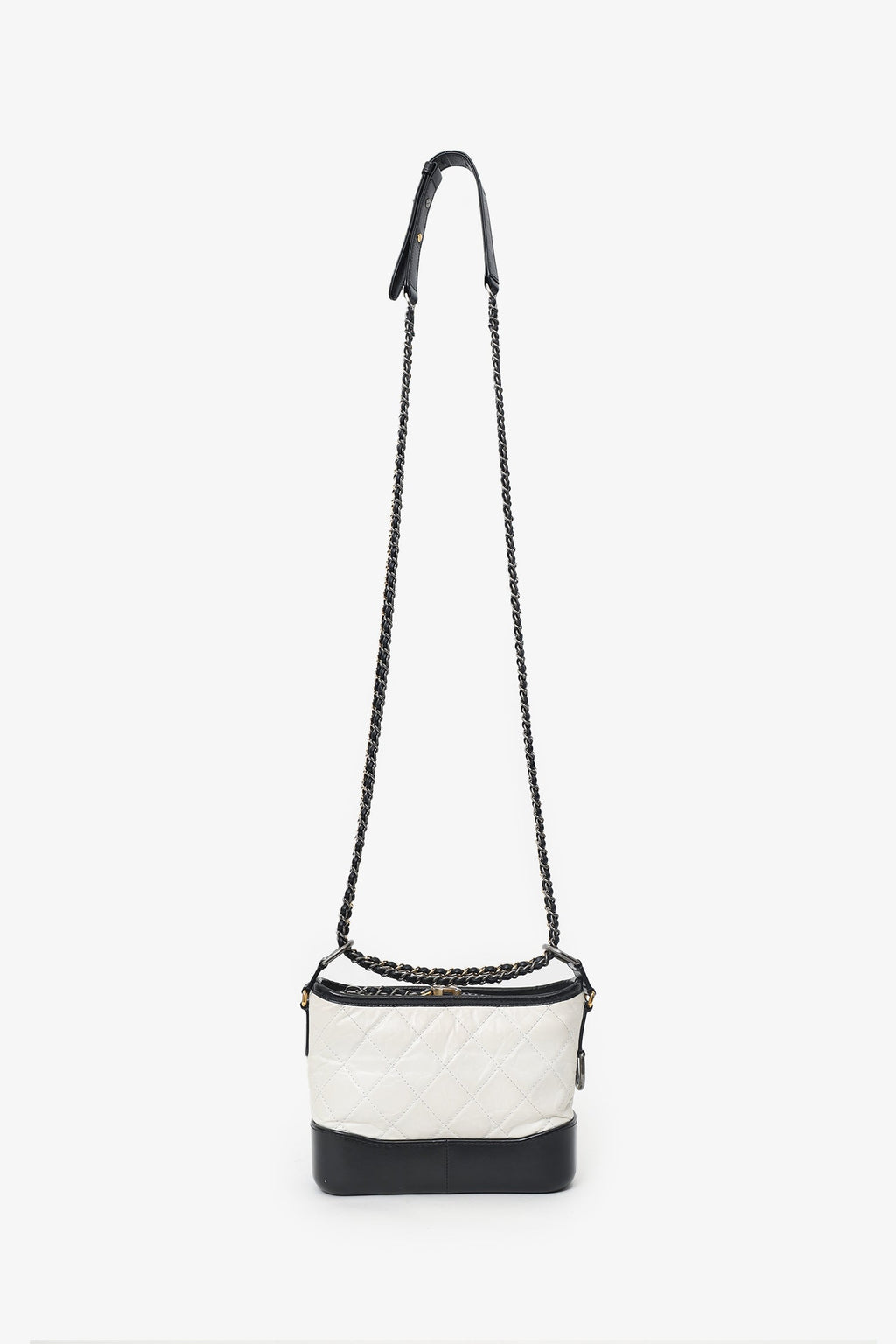 Chanel™ 2016-2017 Black/White Lambskin Leather Small Gabrielle Bag
