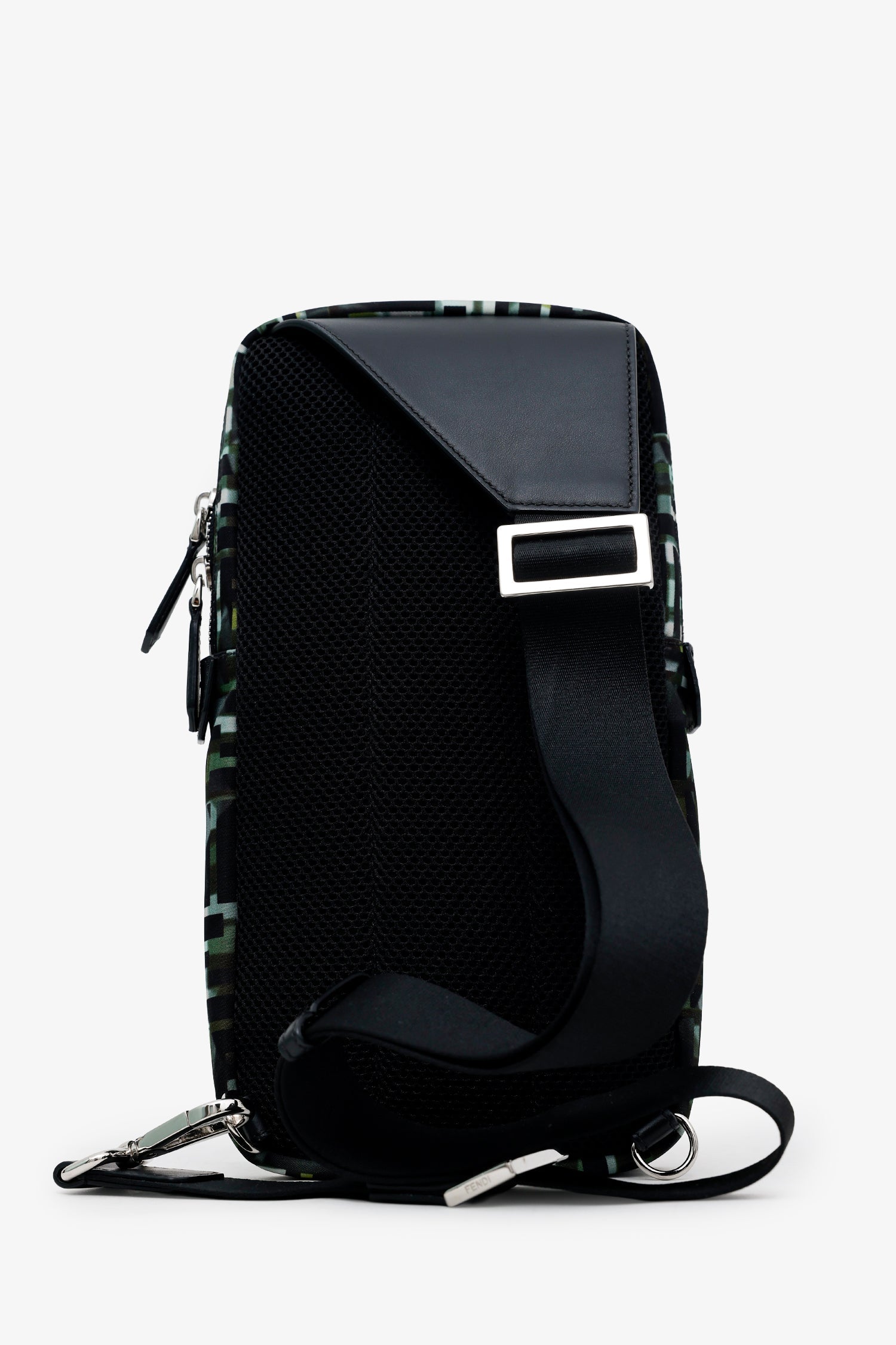 Fendi Green Nylon CamouFF Sling Crossbody Messenger Bag