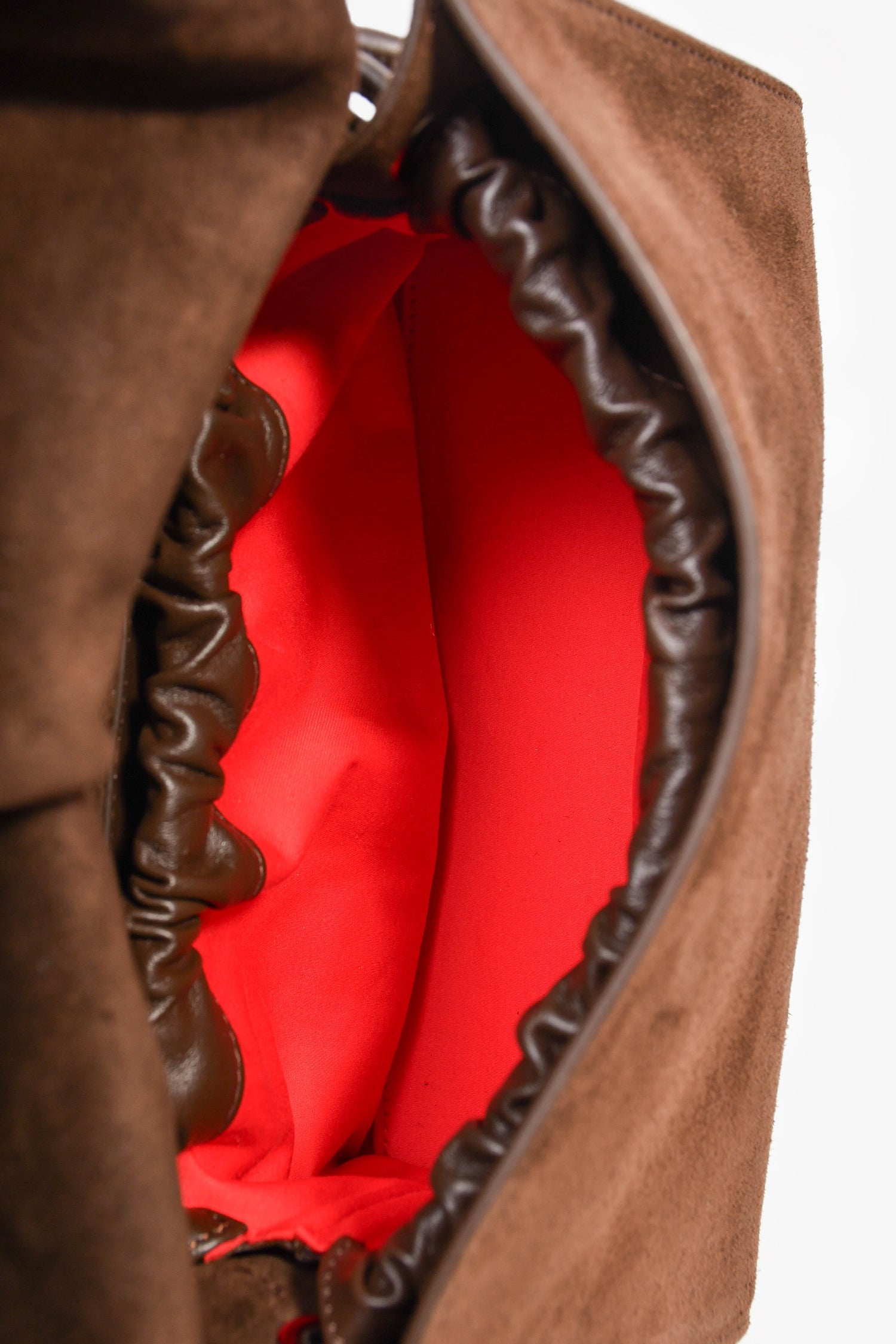 Christian Louboutin Brown Suede Baggy Small Shoulder Bag