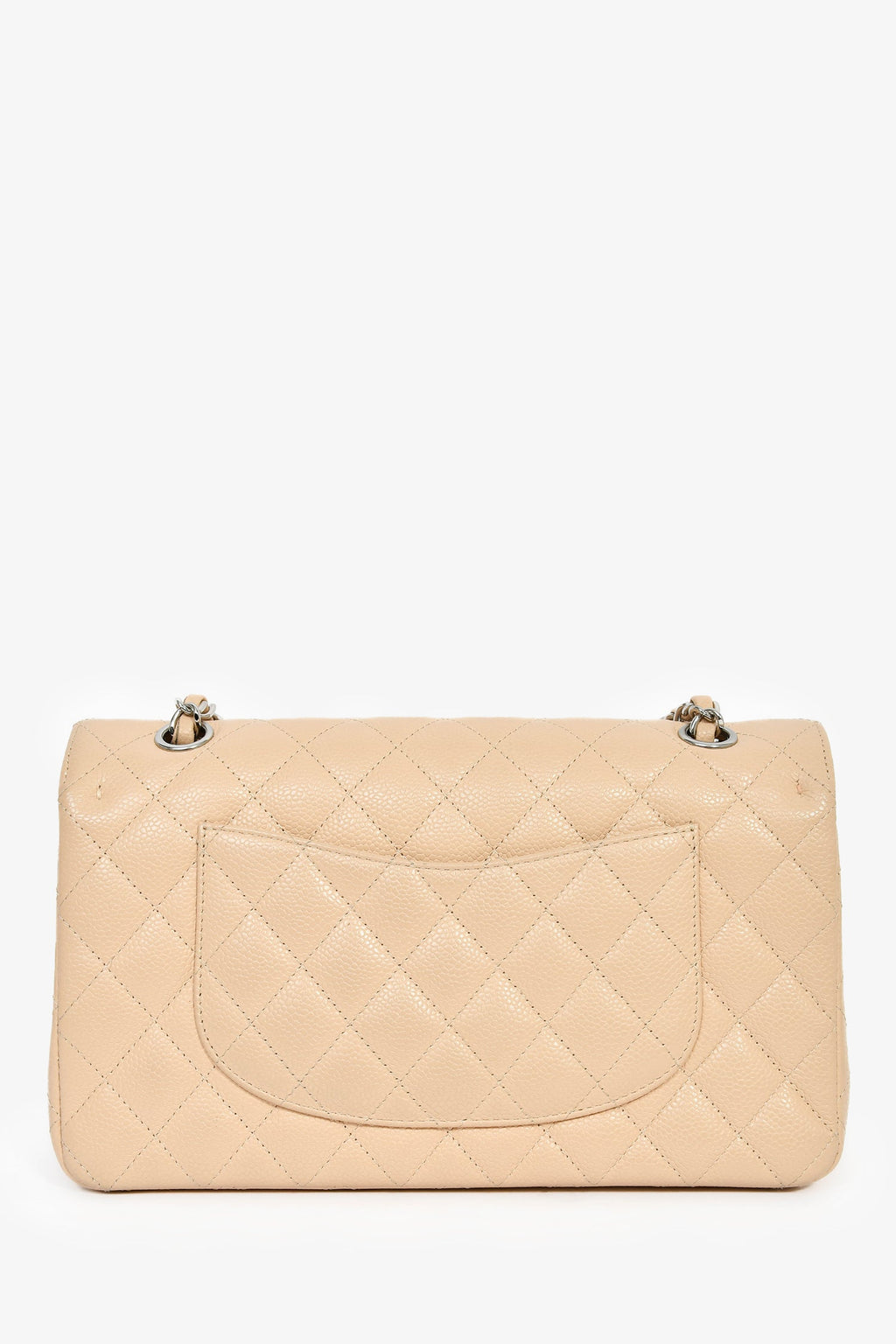 Chanel™ 2011 Beige Caviar Leather Medium Double Flap Shoulder Bag
