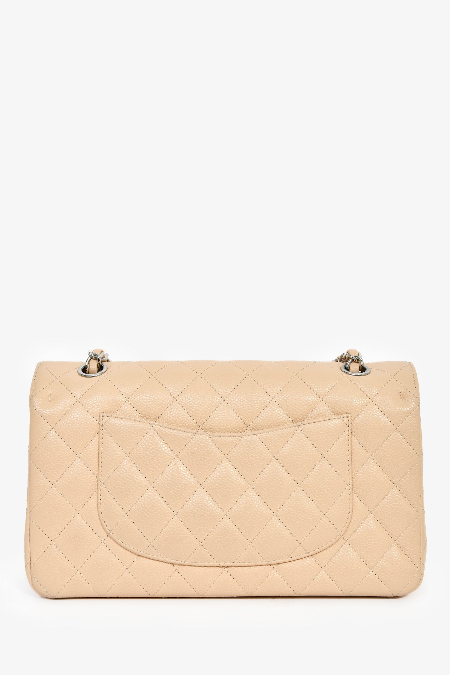 Chanel™ 2011 Beige Caviar Leather Medium Double Flap Shoulder Bag