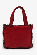 Chanel™ 1997-99 Red Suede Fur Trimmed Mini Tote
