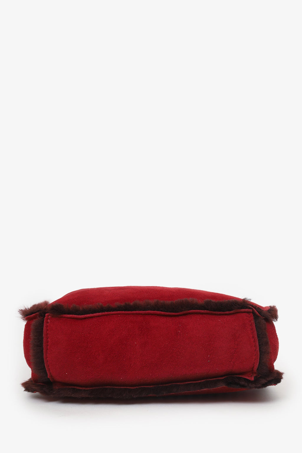 Chanel™ 1997-99 Red Suede Fur Trimmed Mini Tote