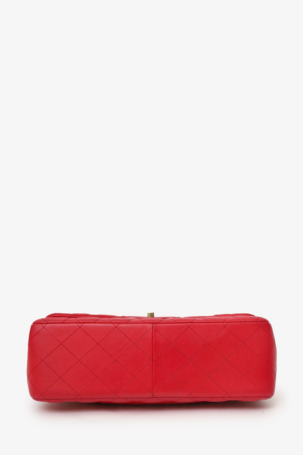 Chanel™ 2015-16 Red Lambskin Quilted Classic Jumbo Flap Bag