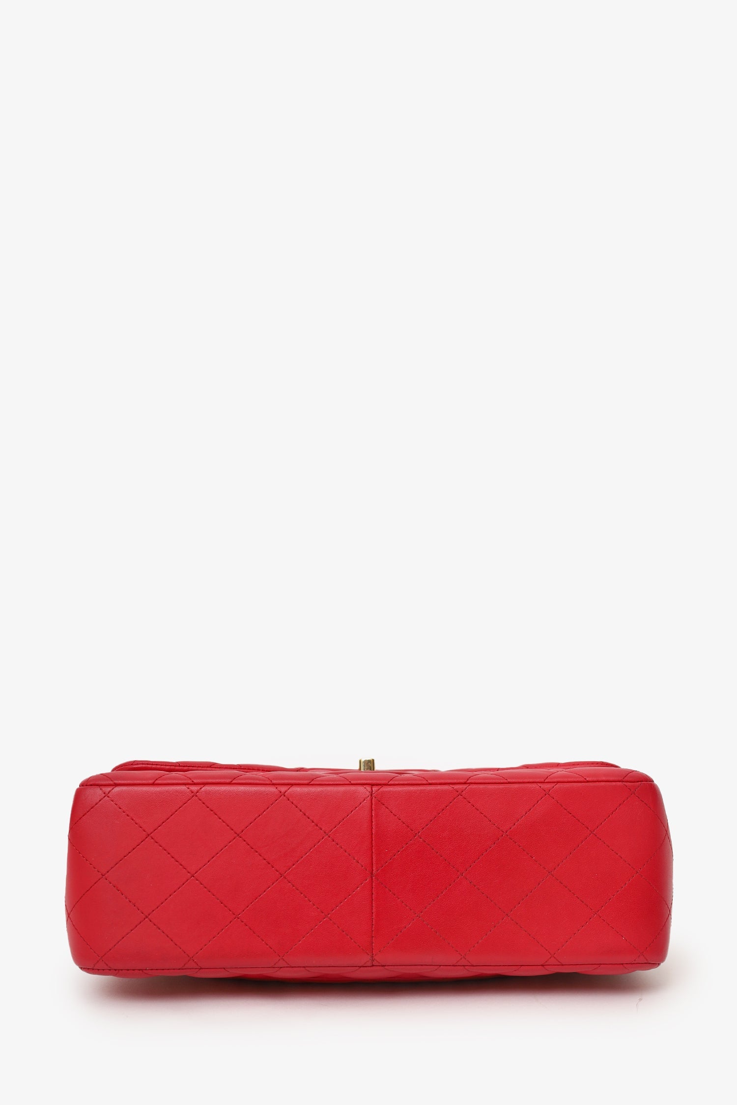 Chanel™ 2015-16 Red Lambskin Quilted Classic Jumbo Flap Bag