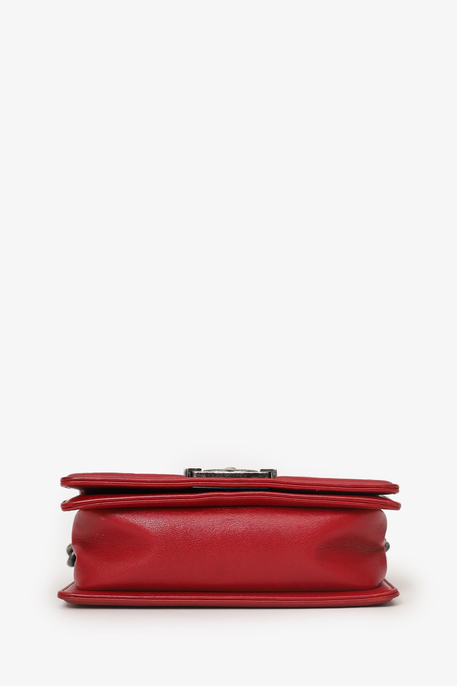 Chanel™ 2016 Red Lambskin Chevron Small Boy Bag