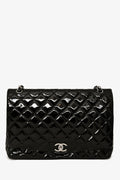 Chanel™ 2010-11 Black Patent Leather Maxi Jumbo Double Flap