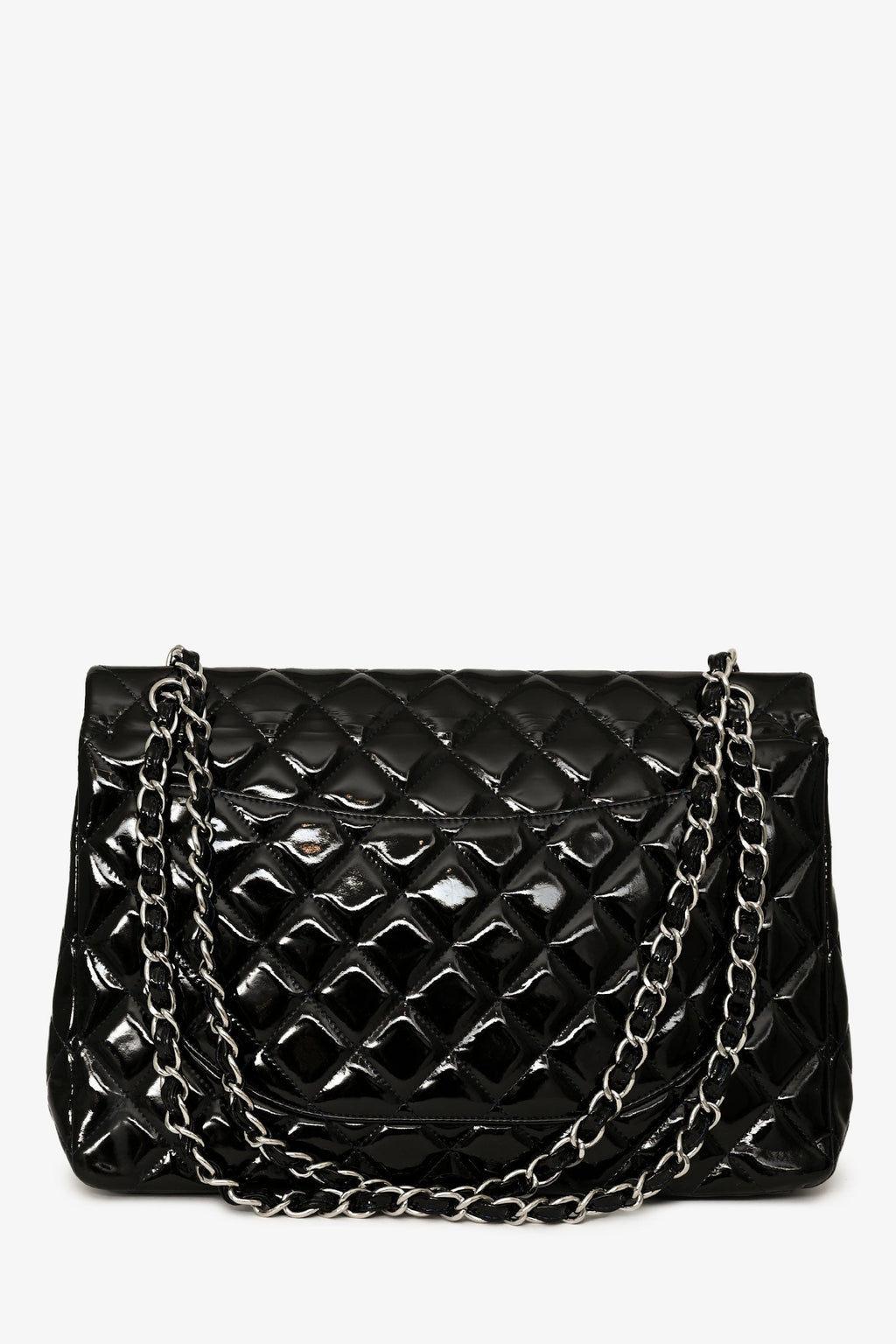 Chanel™ 2010-11 Black Patent Leather Maxi Jumbo Double Flap