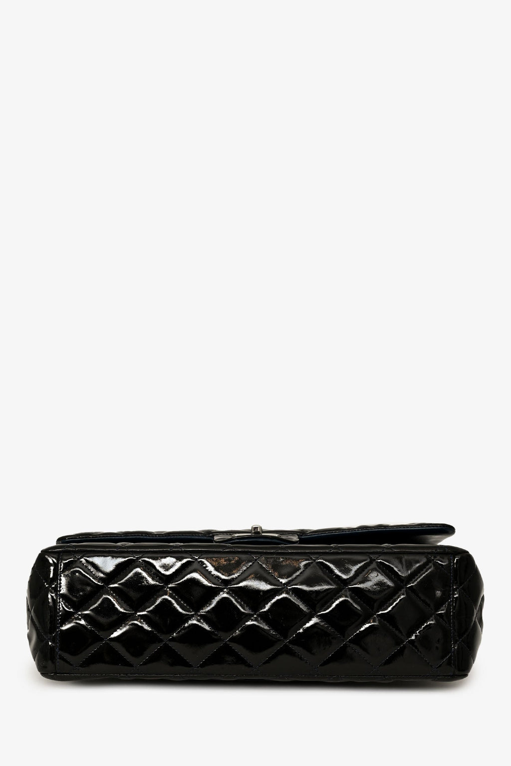 Chanel™ 2010-11 Black Patent Leather Maxi Jumbo Double Flap