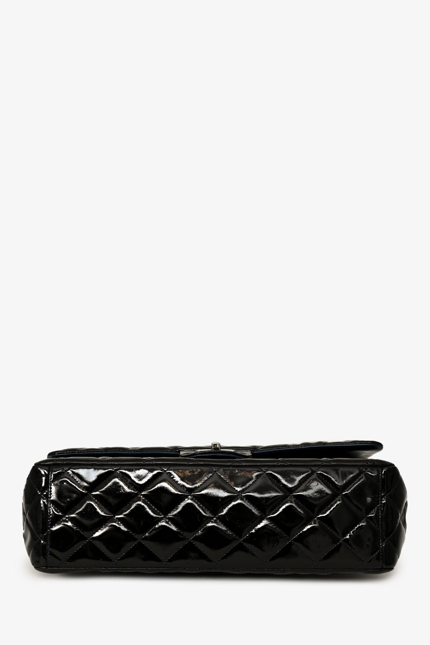 Chanel™ 2010-11 Black Patent Leather Maxi Jumbo Double Flap