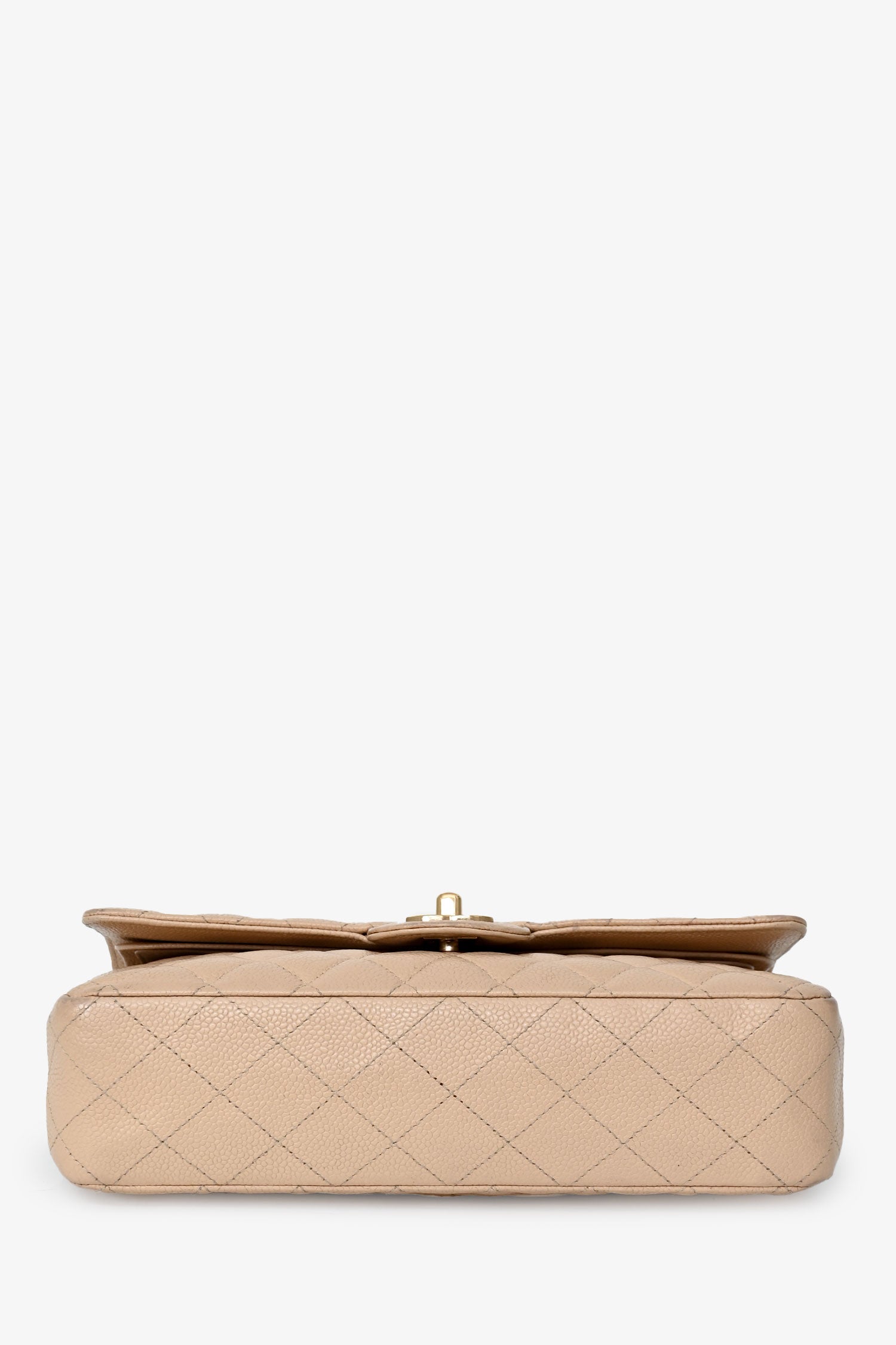 Chanel™ 2009-10 Beige Caviar Leather Medium Double Flap