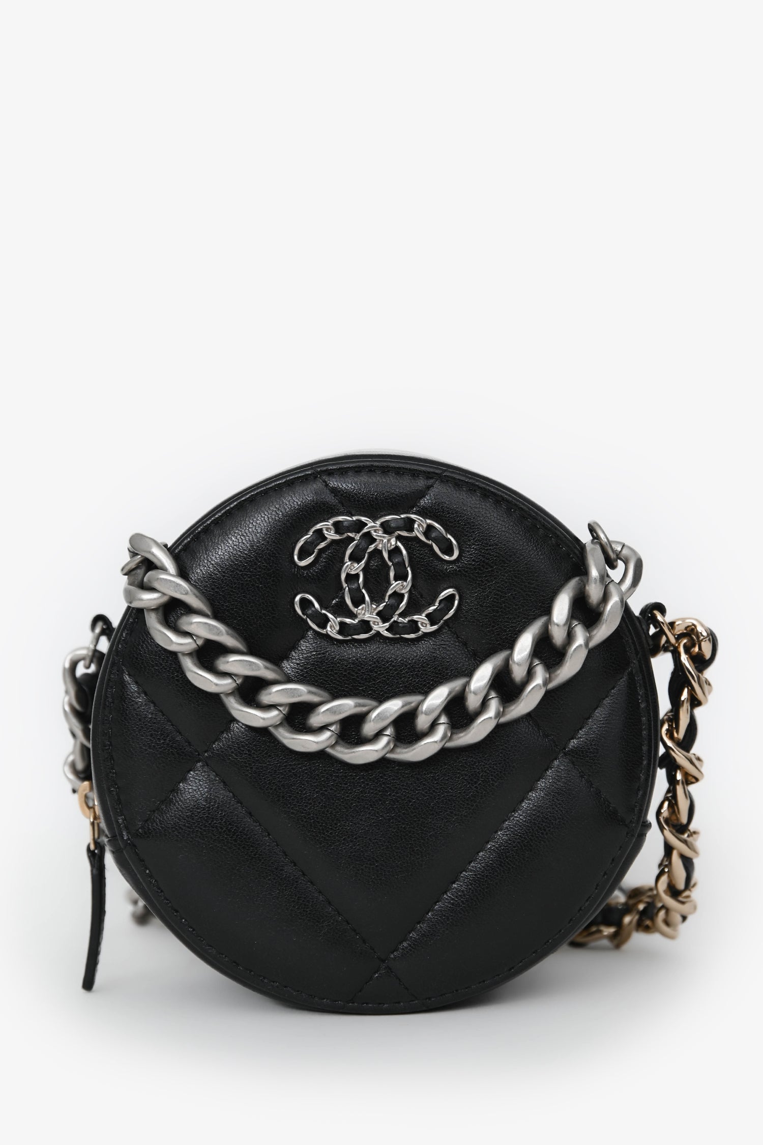 Chanel™ Black Leather Quilted 19 Clutch Bag