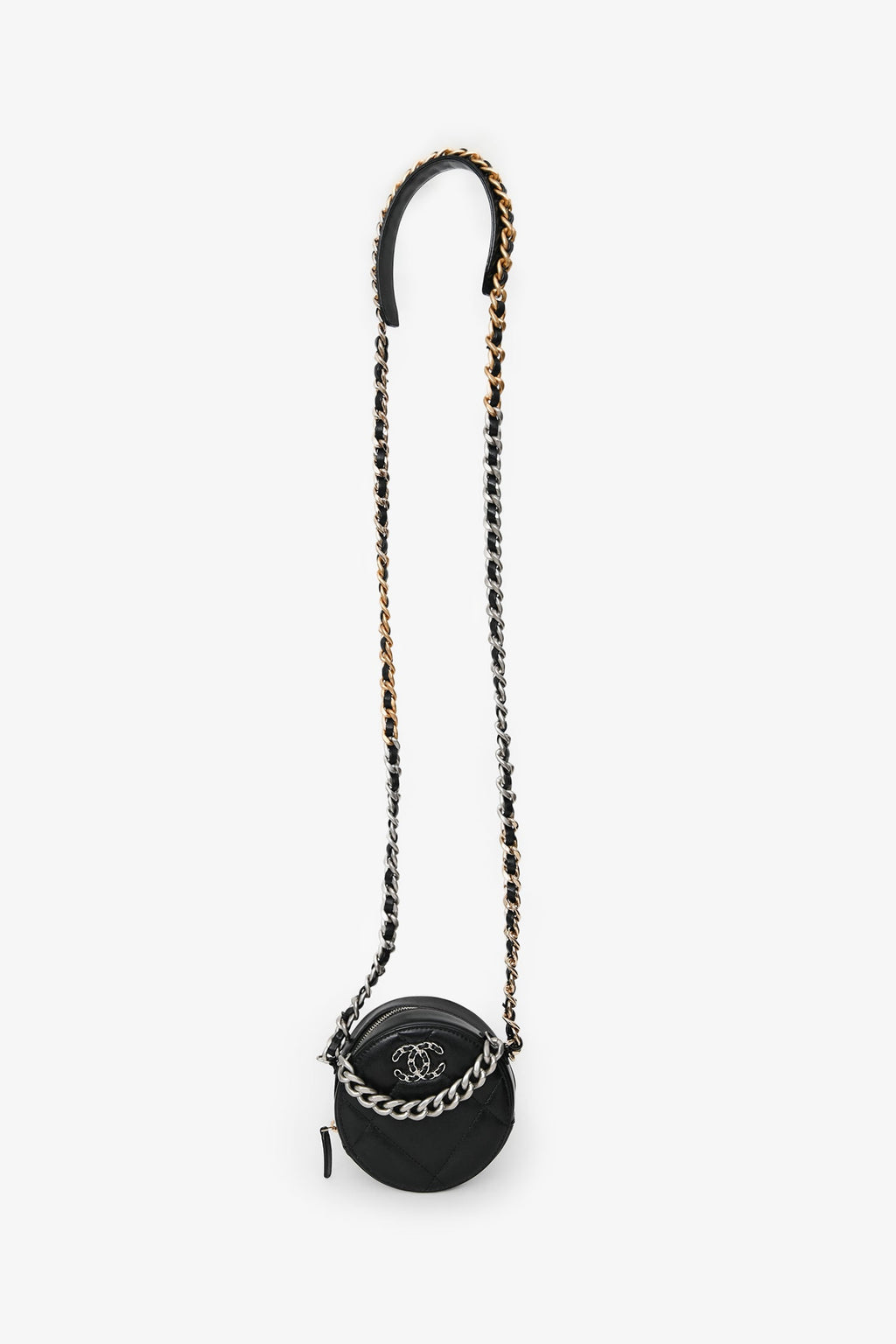 Chanel™ Black Leather Quilted 19 Clutch Bag