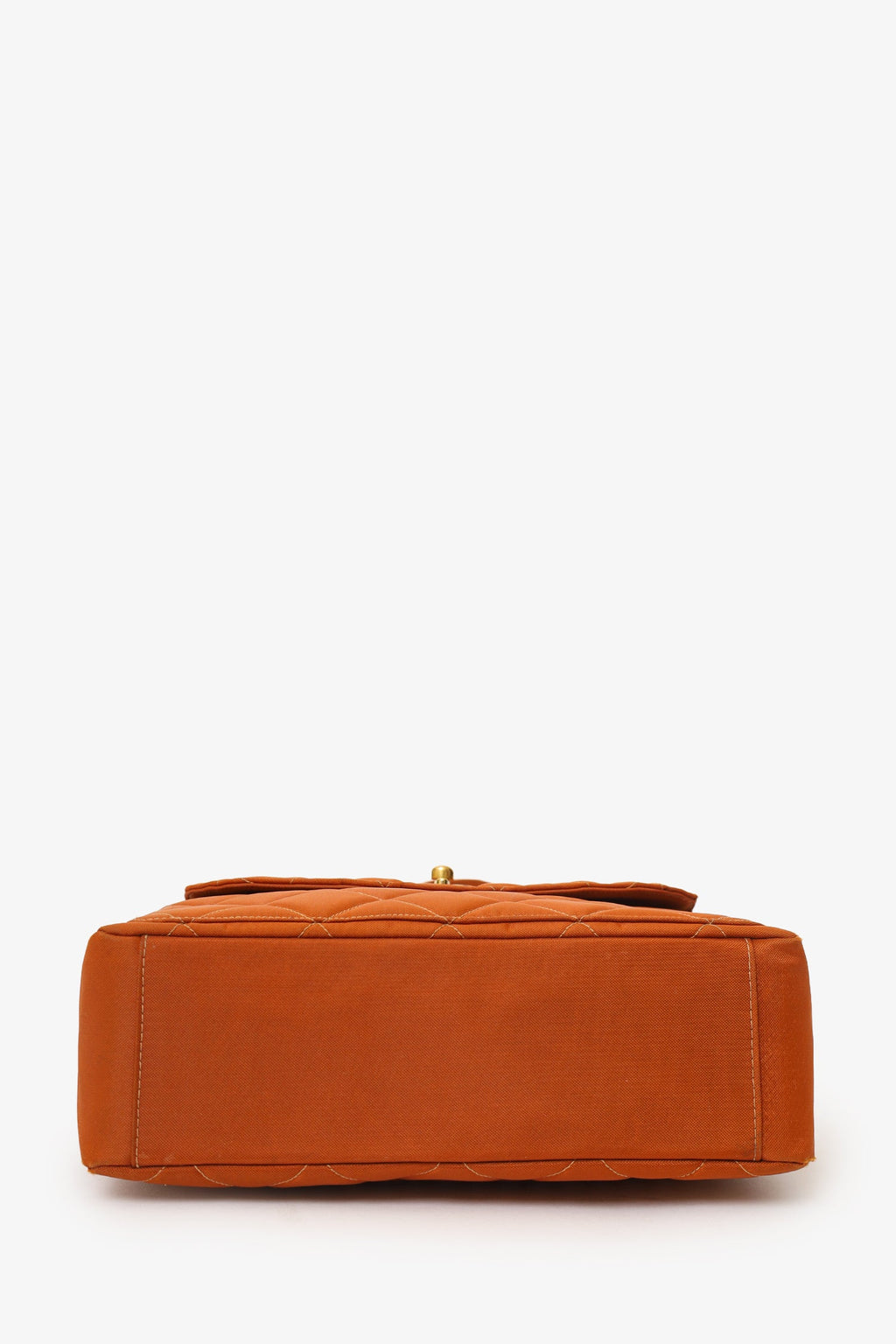 Chanel™ 1996-97 Orange Nylon Quilted Two Pocket Shoulder Bag