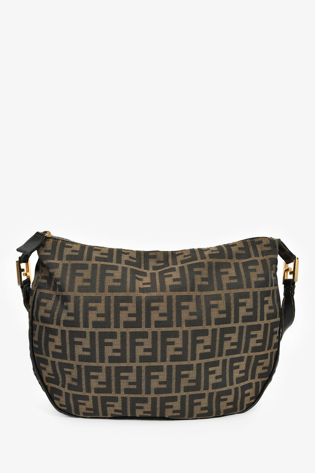 Fendi Brown Canvas Zucca FF Shoulder Bag